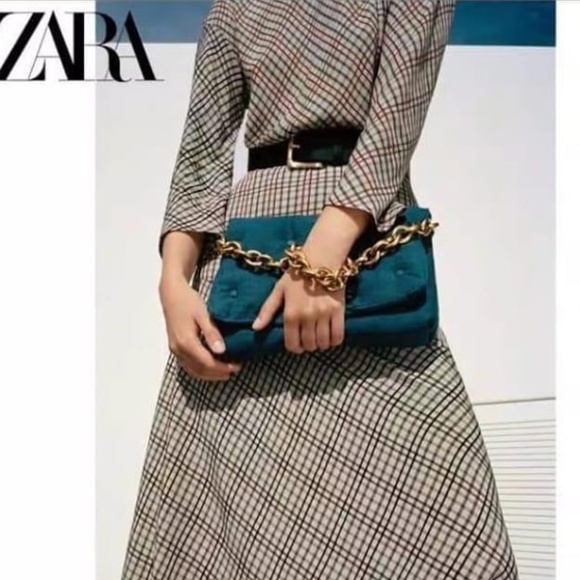 Zara Quilted Denim Shoulder Bag NWT - Picture 9 of 16